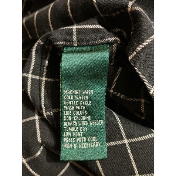 Lauren Ralph Lauren Womens Window Pane Check Button Down Shirt Size Small Black - Picture 5 of 5